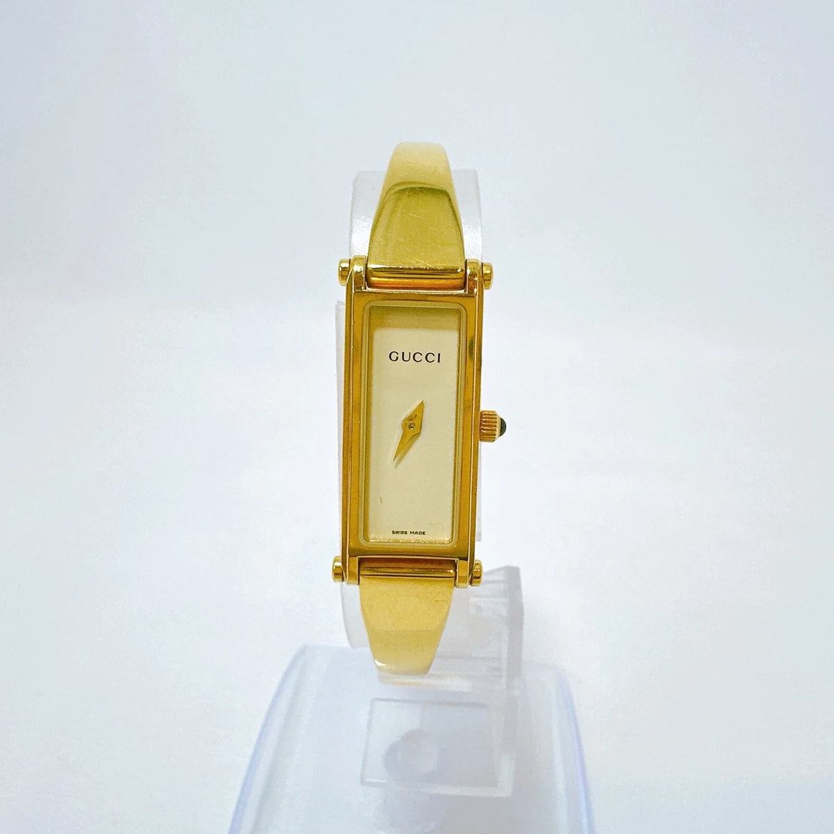 Gucci 1500L Women's Bangle Watch Quartz Gold Dial Gold