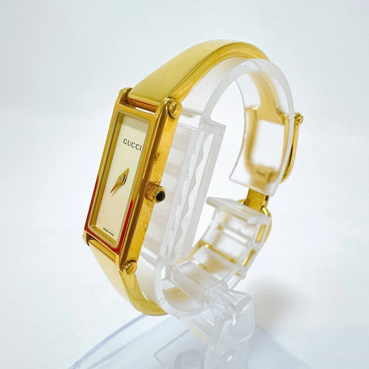 Gucci 1500L Women's Bangle Watch Quartz Gold Dial Gold